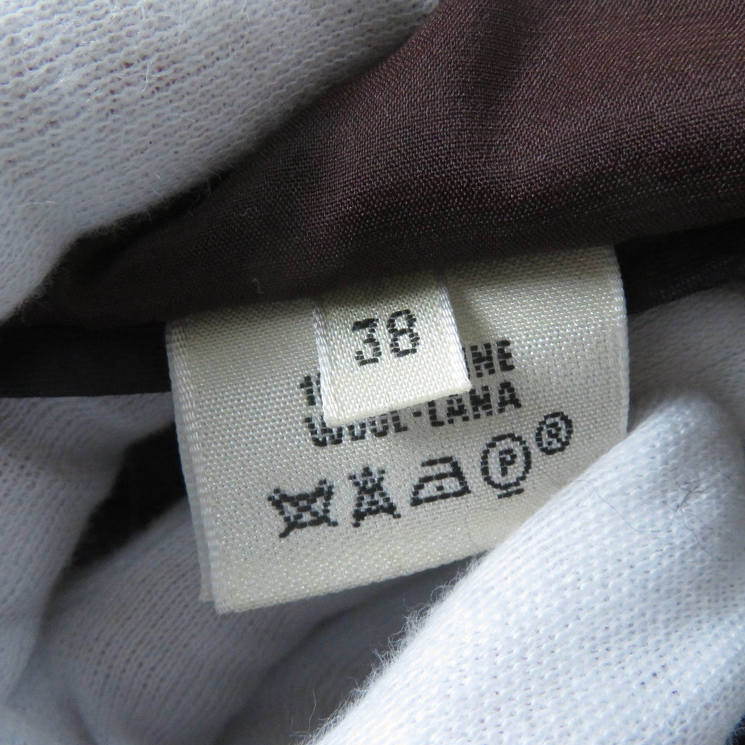 HERMES Pants Main: 100% wool, part: cowhide Brown Women 38 Used Authentic