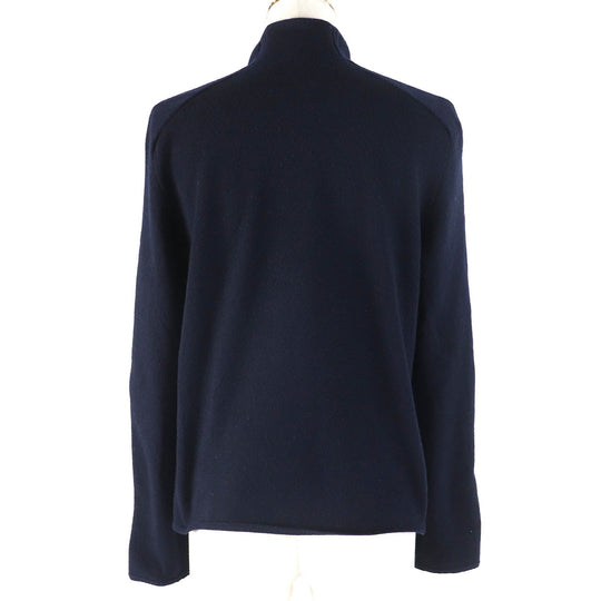 HERMES knit Outer: 100% silk, Main: 100% cashmere Navy white Women Used Authentic