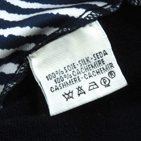 HERMES knit Outer: 100% silk, Main: 100% cashmere Navy white Women Used Authentic