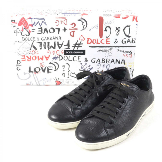 DOLCE&GABBANA Low cut sneakers CS1735 Main: Leather Black type Saint Tropez mens 7 Used Authentic