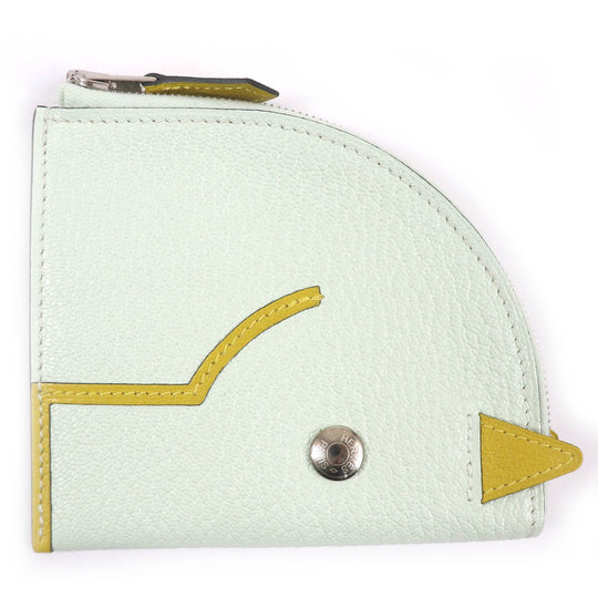 HERMES Coin case Main: Chevre Mysore white paddock Women Used Authentic