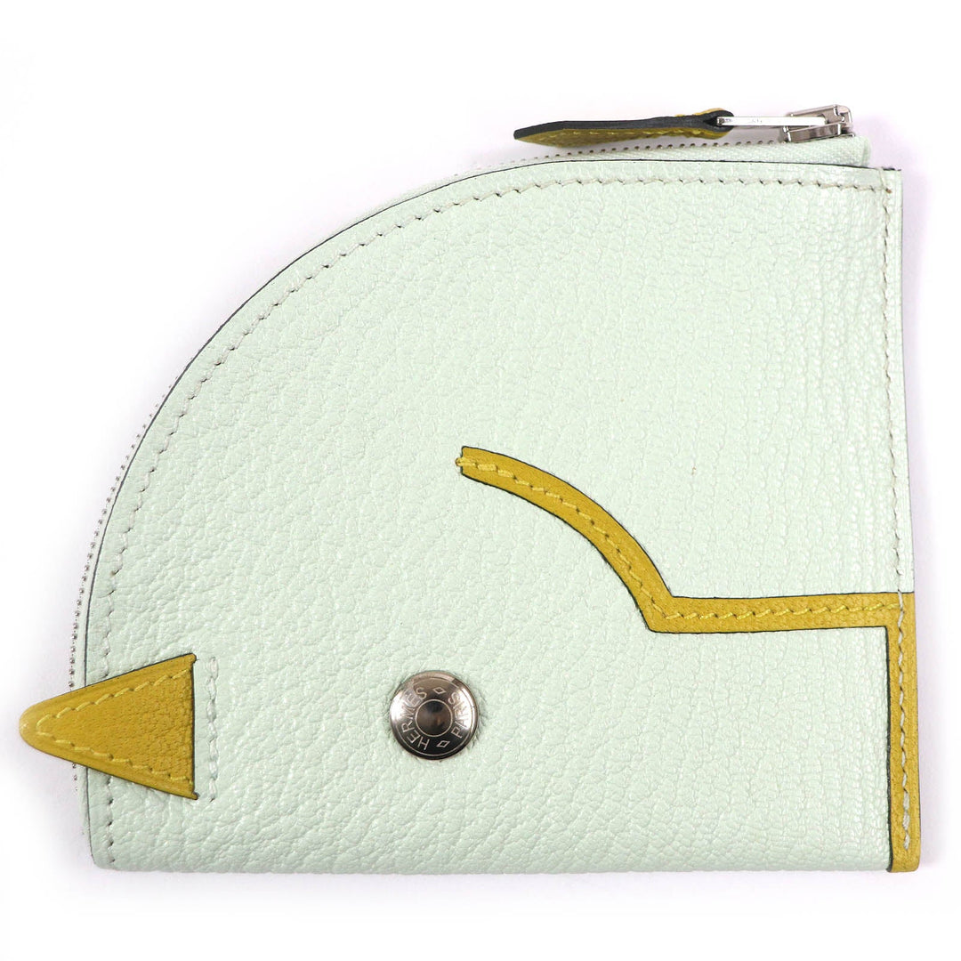 HERMES Coin case Main: Chevre Mysore white paddock Women Used Authentic
