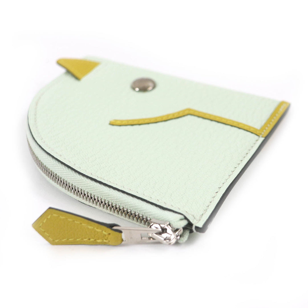 HERMES Coin case Main: Chevre Mysore white paddock Women Used Authentic