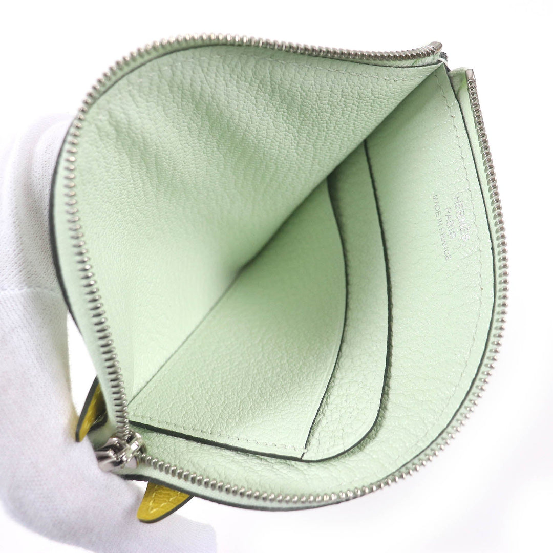 HERMES Coin case Main: Chevre Mysore white paddock Women Used Authentic