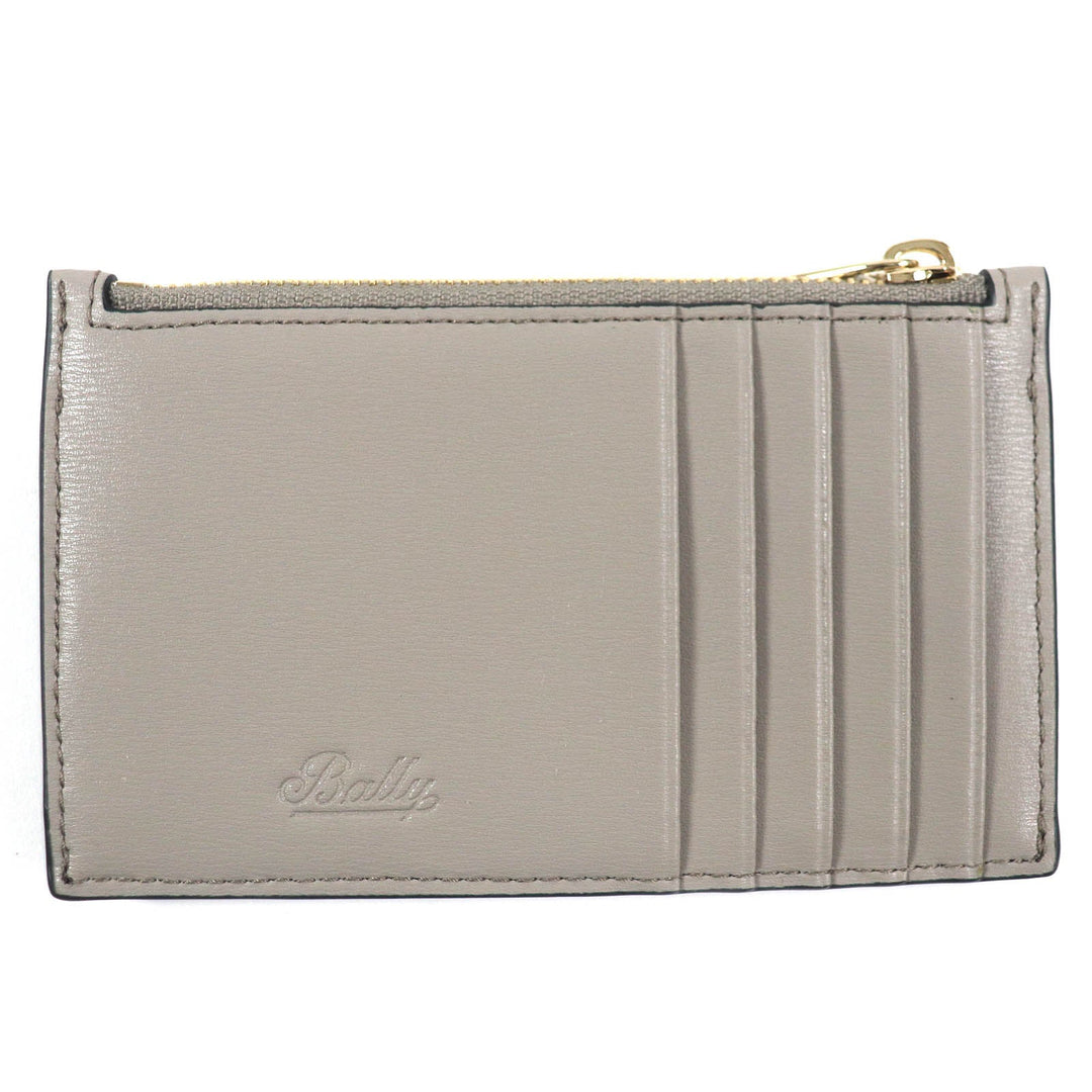 BALLY Coin case leather gray Women Used Authentic