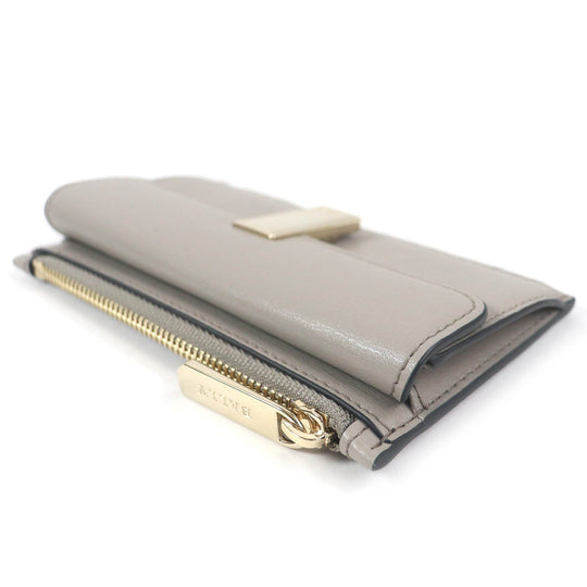 BALLY Coin case leather gray Women Used Authentic