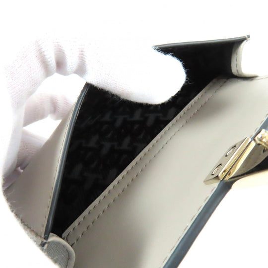 BALLY Coin case leather gray Women Used Authentic