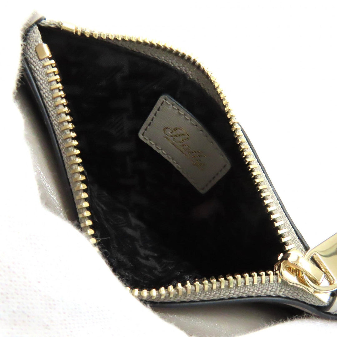 BALLY Coin case leather gray Women Used Authentic