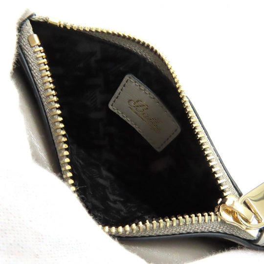BALLY Coin case leather gray Women Used Authentic