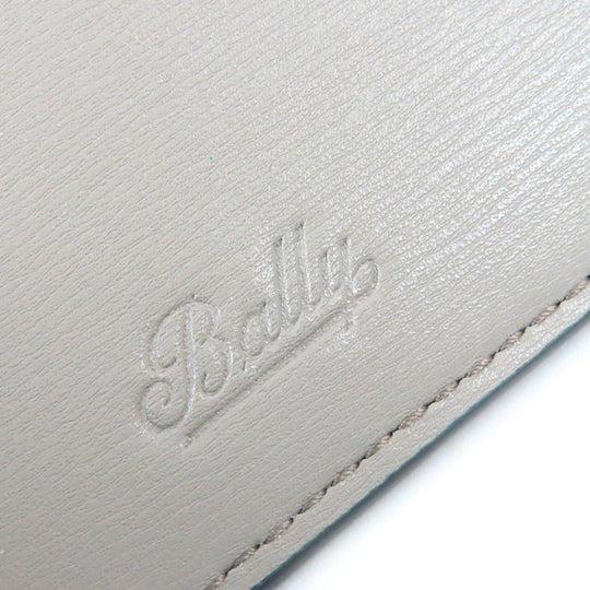 BALLY Coin case leather gray Women Used Authentic