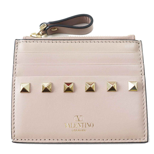 Valentino Garavani Coin case 2W0P0T35 Main: Leather beige Women Used Authentic