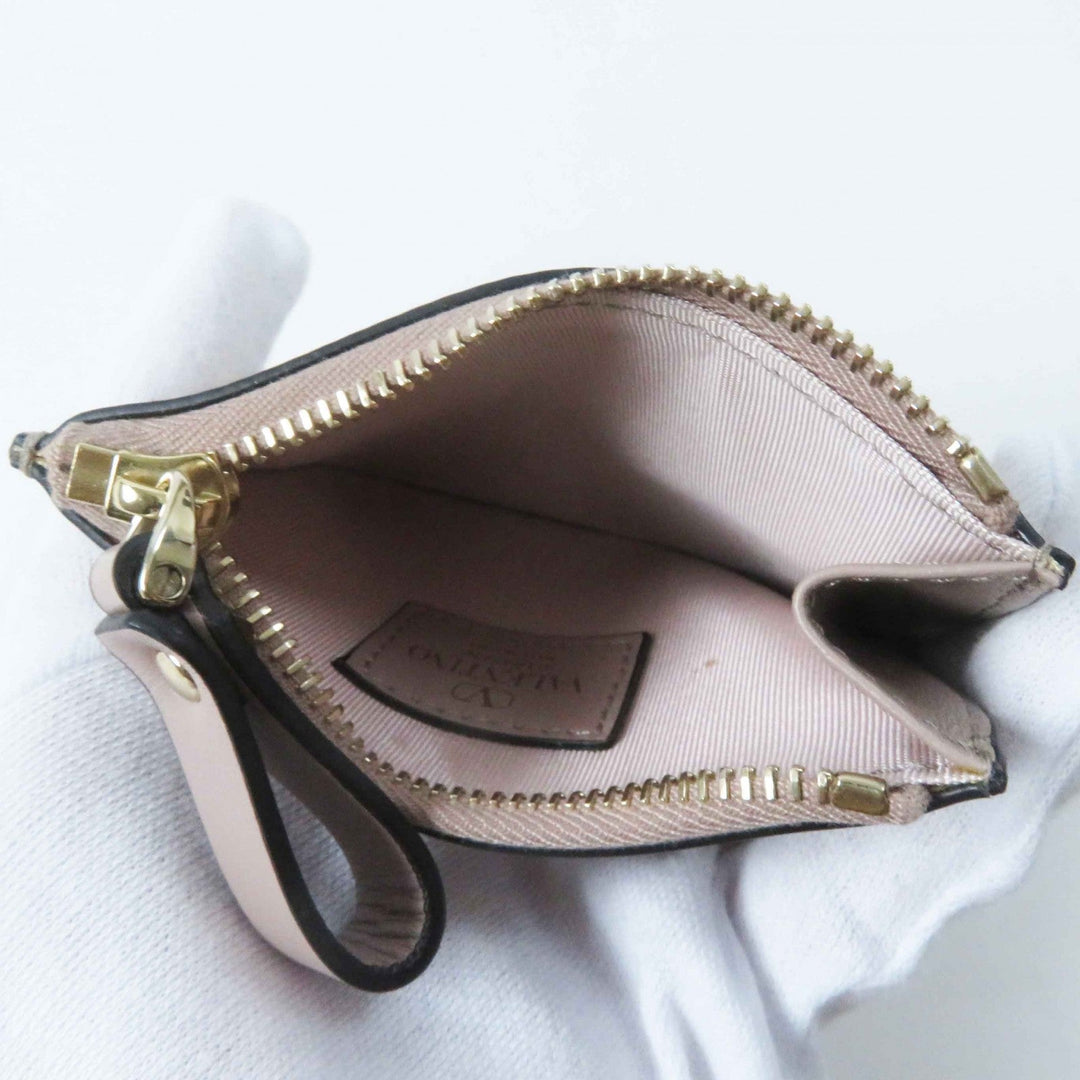Valentino Garavani Coin case 2W0P0T35 Main: Leather beige Women Used Authentic