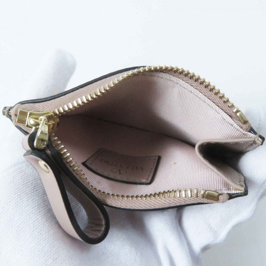 Valentino Garavani Coin case 2W0P0T35 Main: Leather beige Women Used Authentic