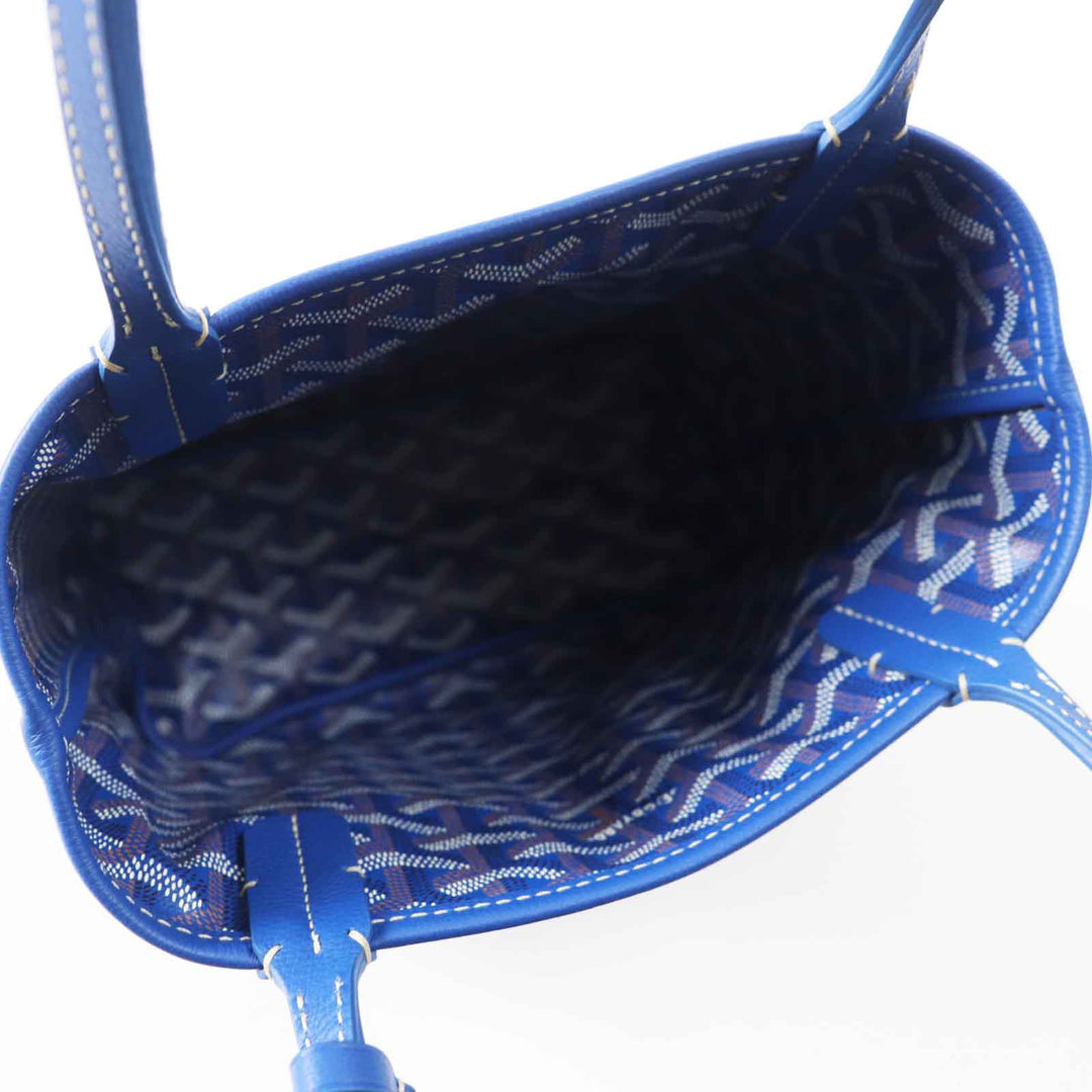 GOYARD Tote Bag Main: Leather sky blue Anju Mini Women Used Authentic