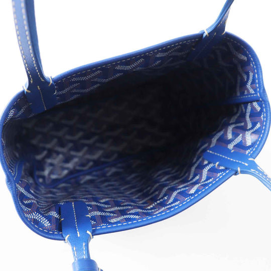 GOYARD Tote Bag Main: Leather sky blue Anju Mini Women Used Authentic