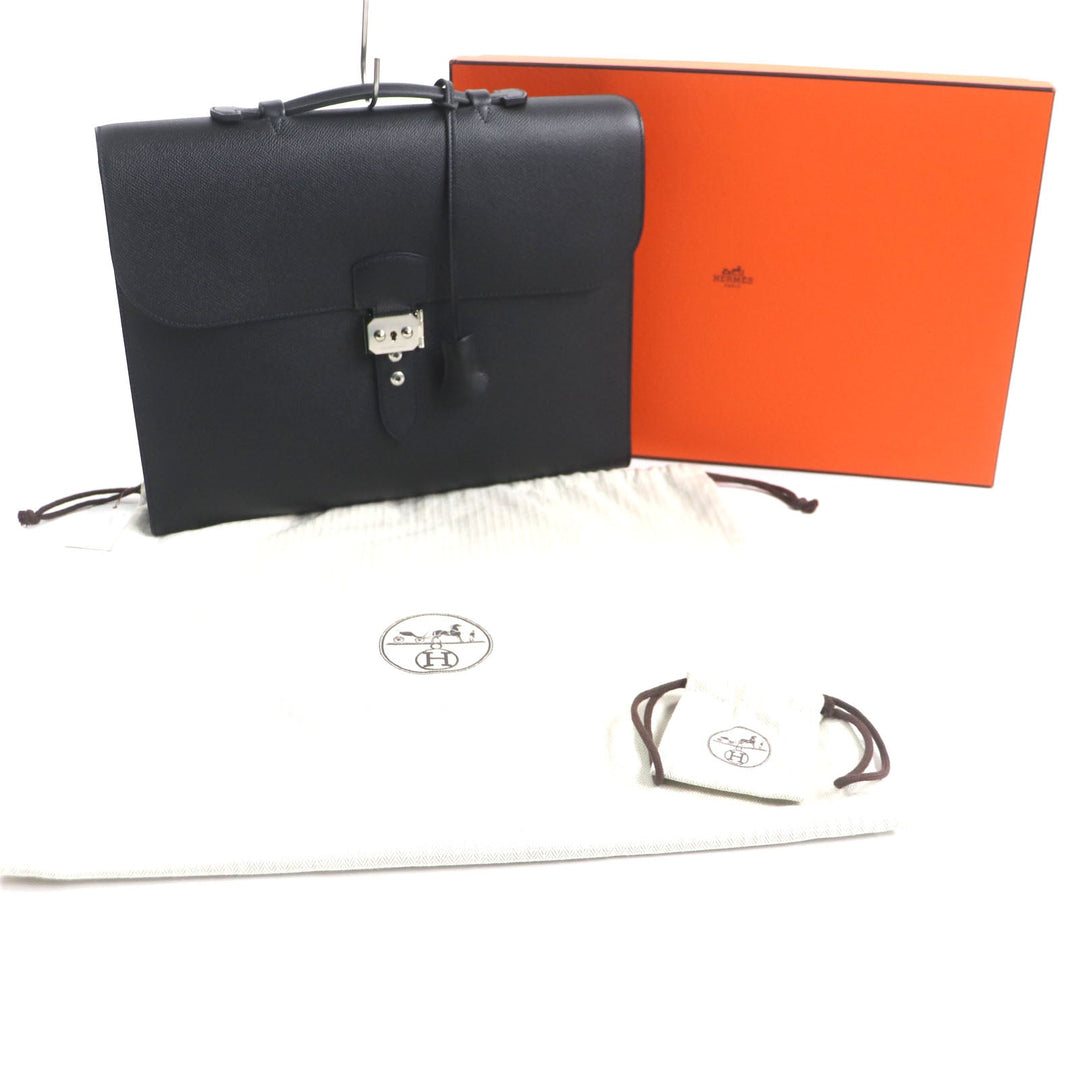 HERMES Briefcase Main: Epsom black Sac Adepeche Lite 1-37 mens Used Authentic