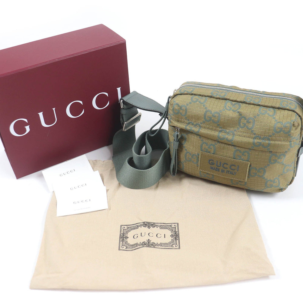 GUCCI Shoulder Bag 767931 Part: Leather khaki mens Used Authentic