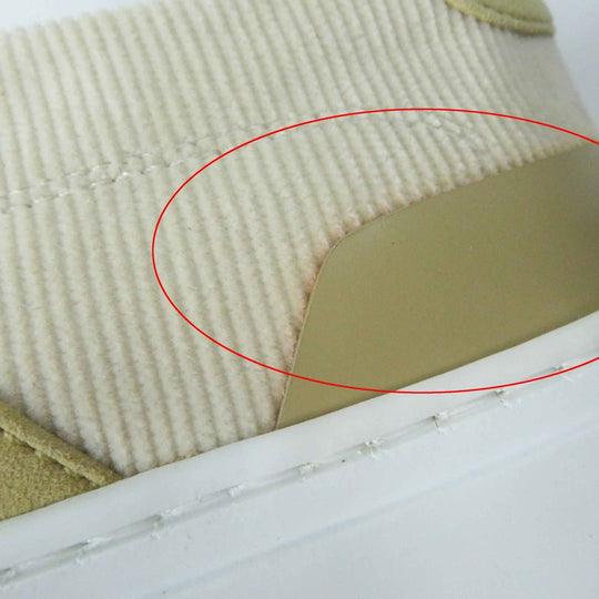 HERMES sneakers Main: Corduroy, Main: Suede leather Beige white deep Women 39 Used Authentic