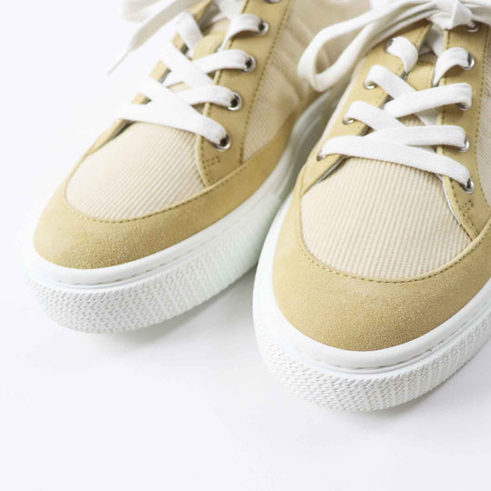 HERMES sneakers Main: Corduroy, Main: Suede leather Beige white deep Women 39 Used Authentic