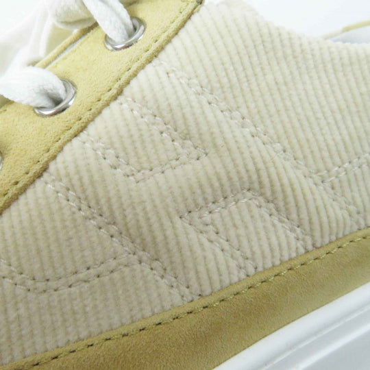 HERMES sneakers Main: Corduroy, Main: Suede leather Beige white deep Women 39 Used Authentic