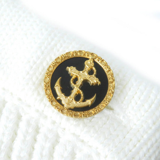 LOUIS VUITTON knit Main: 54% cotton, 43% polyester, 2% polyamide, 1% polyurethane white Nautical Shoulder Detail Knit Women M Used Authentic