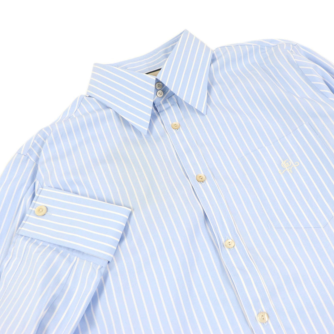 GUCCI Long sleeve shirt 680788 Main: 100% cotton, Part: 100% polyester blue mens 41 Used Authentic