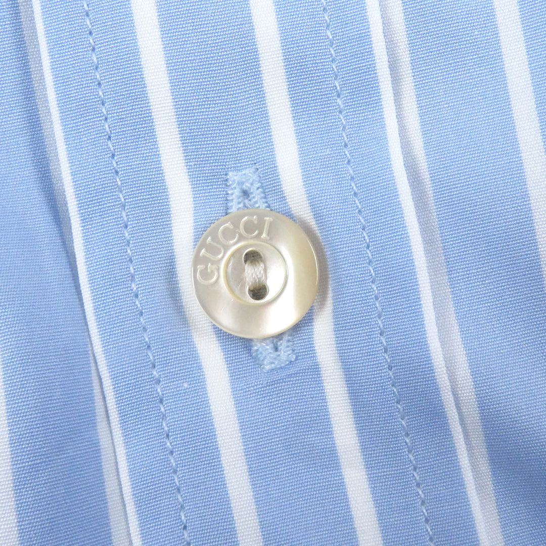 GUCCI Long sleeve shirt 680788 Main: 100% cotton, Part: 100% polyester blue mens 41 Used Authentic