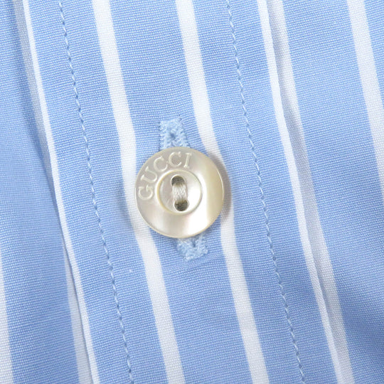 GUCCI Long sleeve shirt 680788 Main: 100% cotton, Part: 100% polyester blue mens 41 Used Authentic
