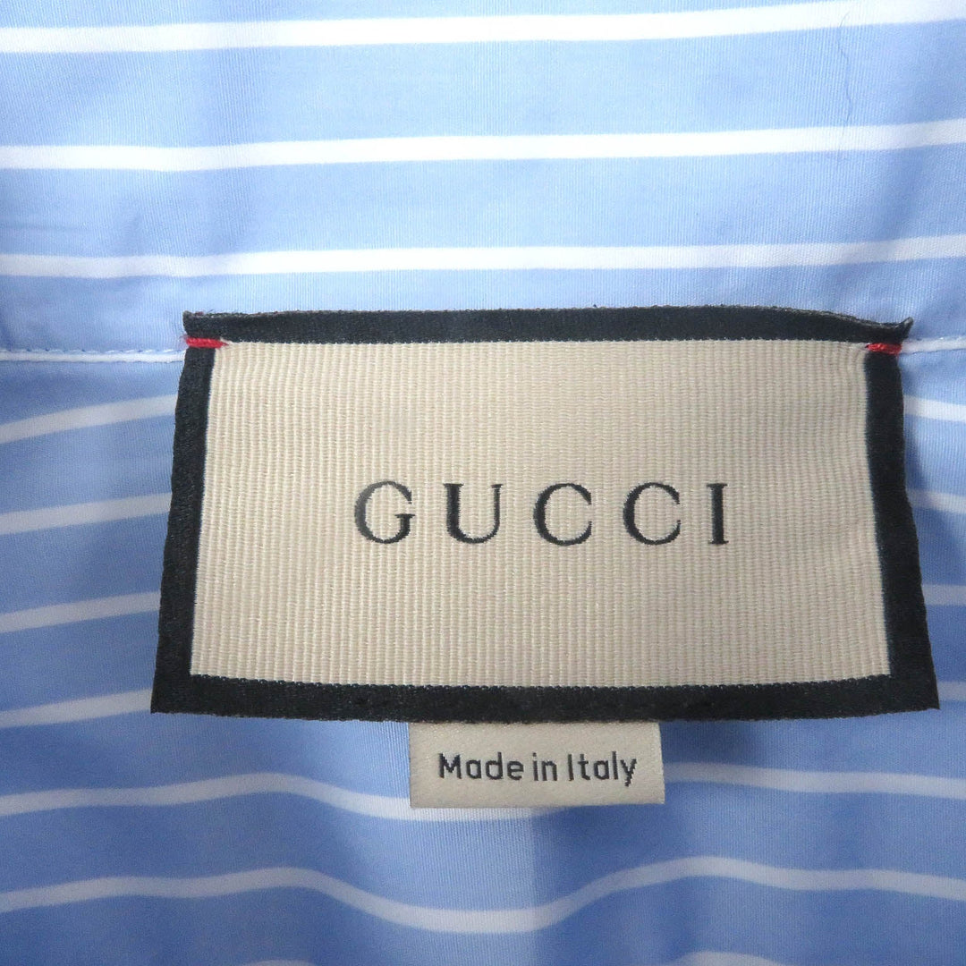 GUCCI Long sleeve shirt 680788 Main: 100% cotton, Part: 100% polyester blue mens 41 Used Authentic