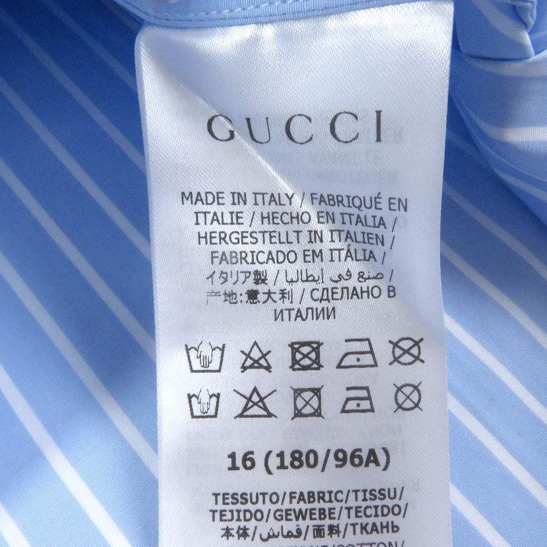 GUCCI Long sleeve shirt 680788 Main: 100% cotton, Part: 100% polyester blue mens 41 Used Authentic