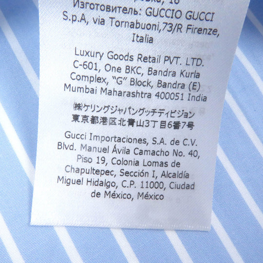 GUCCI Long sleeve shirt 680788 Main: 100% cotton, Part: 100% polyester blue mens 41 Used Authentic