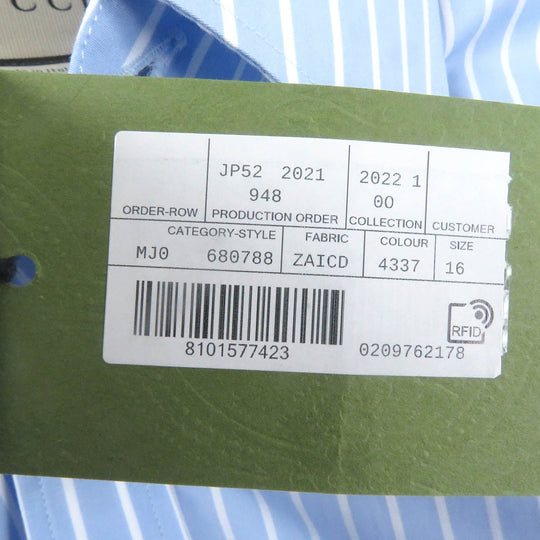 GUCCI Long sleeve shirt 680788 Main: 100% cotton, Part: 100% polyester blue mens 41 Used Authentic