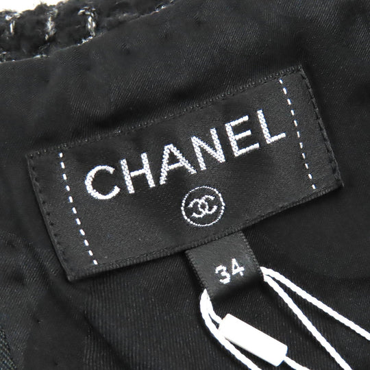 CHANEL Tight Skirt P65335 Outer material: 31% wool, Outer material: 28% acrylic, Outer material: 23% cotton, Outer material: 10% polyamide, Outer material: 8% polyester Black White Women 34 Used Authentic