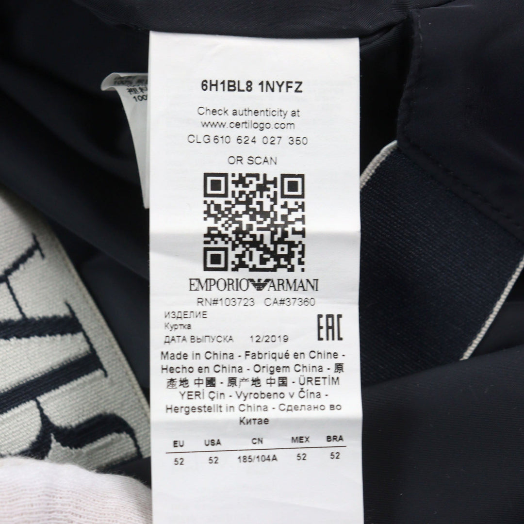 EMPORIO ARMANI Nylon jacket 6H1BL8 Main: 100% polyester, Lining: 100% polyester, Part: 100% polyester Navy white mens 52 Used Authentic