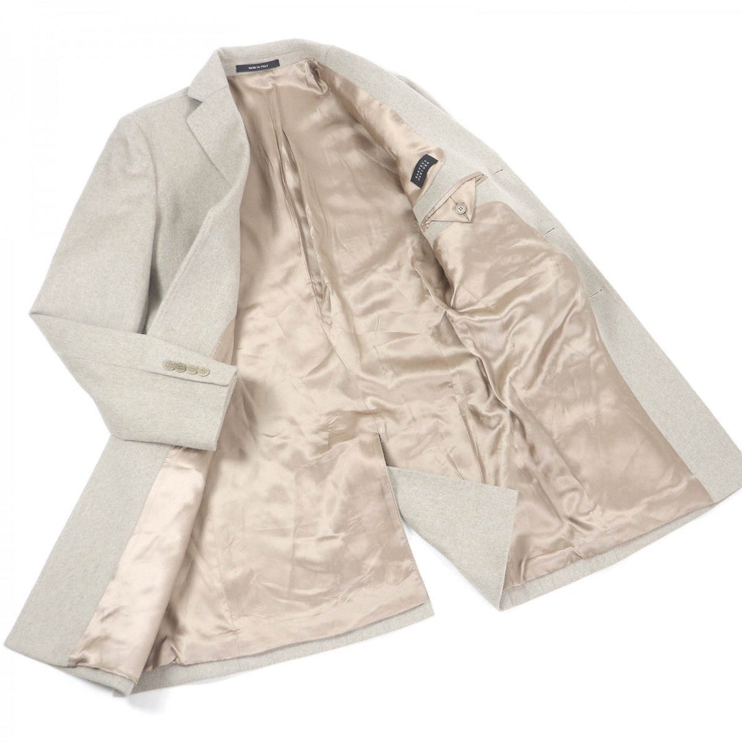BARNEYS NEWYORK coat Outer: 100% wool, Lining: 100% rayon light beige mens 48 Used Authentic