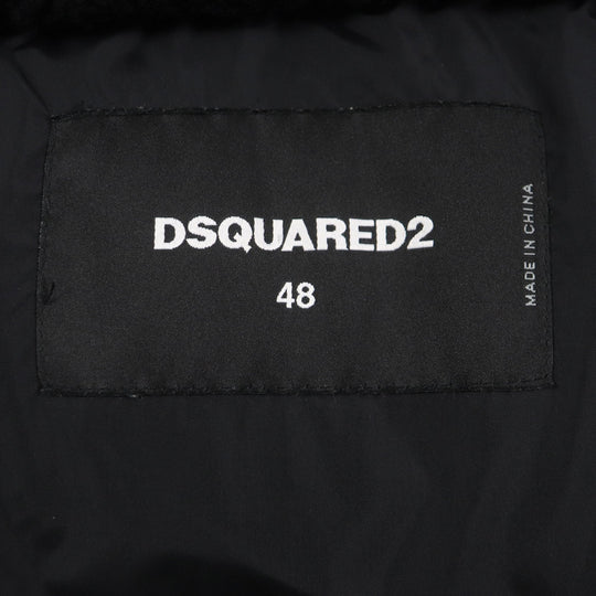 DSQUARED2 Down vest S71FB0292 Outer: 100% nylon, Lining: 100% nylon, Filling: 80% down, Filling: 20% feather, Fur: Mouton black mens 48 Used Authentic