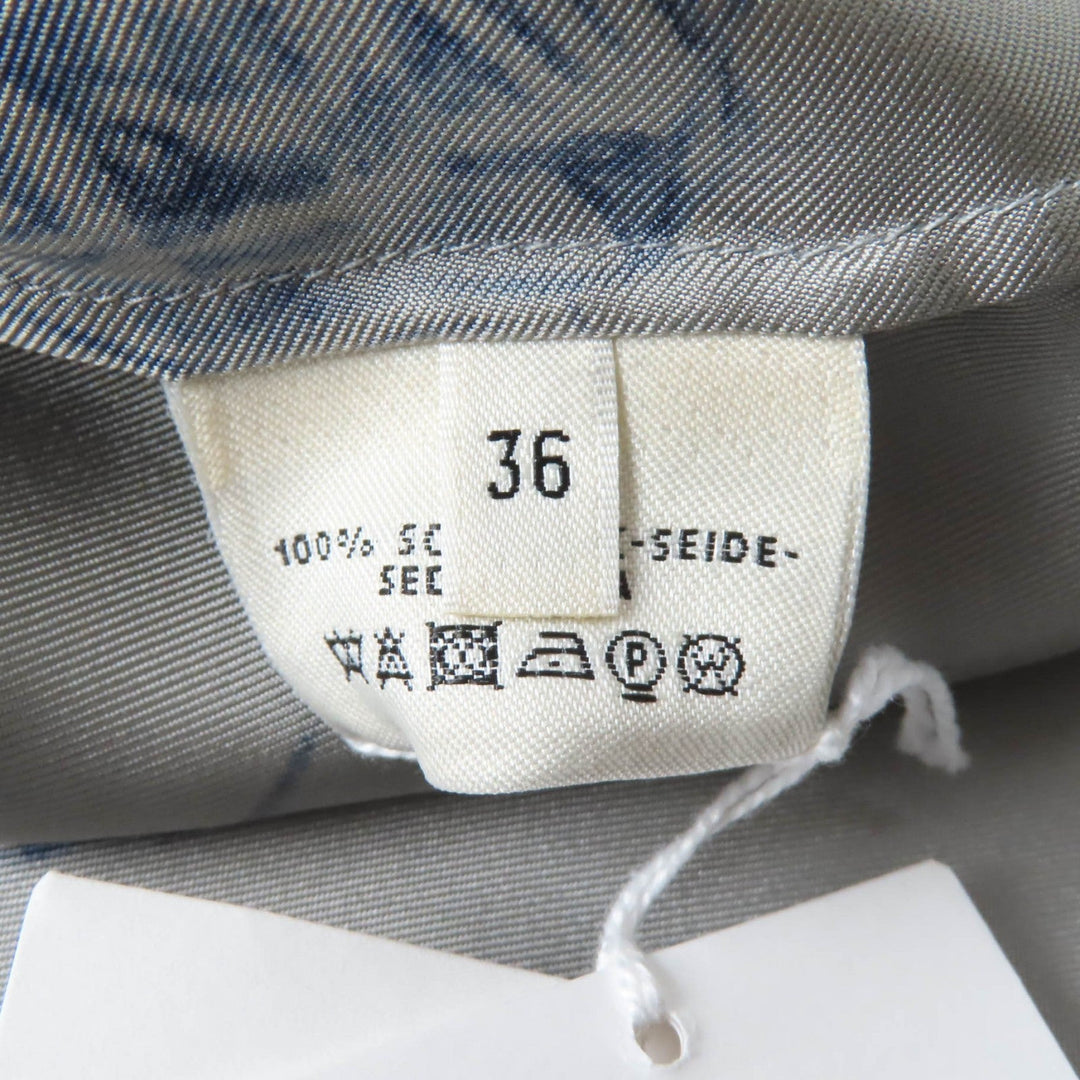 HERMES tops Main: 100% silk Gray navy Women 36 Used Authentic