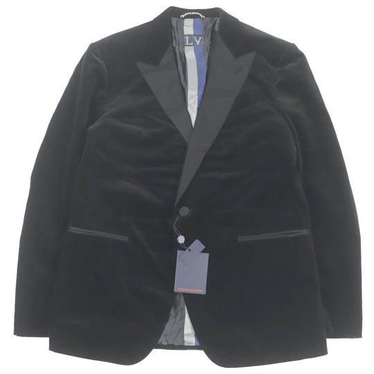LOUIS VUITTON Jacket Outer: 82% cotton, Outer: 10% wool, Outer: 8% silk, Lining: 40% cupra, Lining: 32% cotton black mens 52 Used Authentic