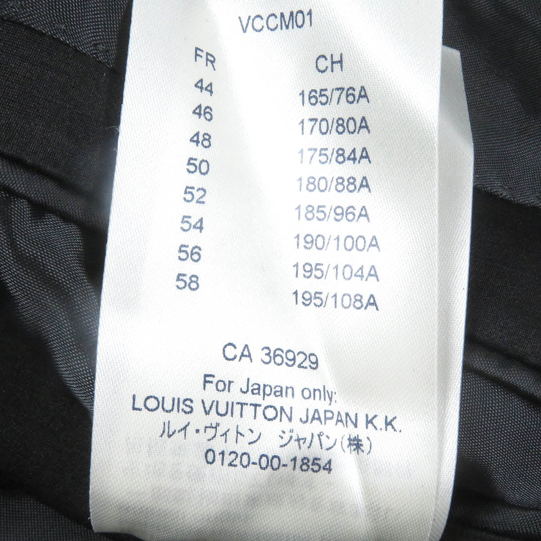 LOUIS VUITTON Jacket Outer: 82% cotton, Outer: 10% wool, Outer: 8% silk, Lining: 40% cupra, Lining: 32% cotton black mens 52 Used Authentic