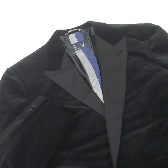 LOUIS VUITTON Jacket Outer: 82% cotton, Outer: 10% wool, Outer: 8% silk, Lining: 40% cupra, Lining: 32% cotton black mens 52 Used Authentic