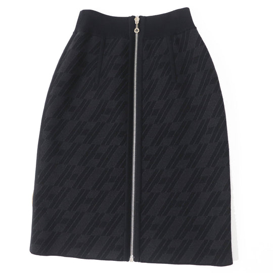 HERMES skirt 3H2300D2 Main: 88% wool, Main: 10% cashmere, Main: 2% polyurethane, Part: 84% wool, Part: 9% cashmere Black Grey Women 34 Used Authentic