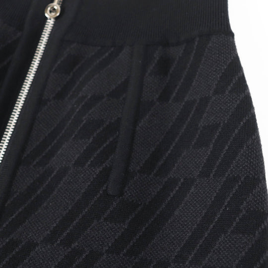 HERMES skirt 3H2300D2 Main: 88% wool, Main: 10% cashmere, Main: 2% polyurethane, Part: 84% wool, Part: 9% cashmere Black Grey Women 34 Used Authentic