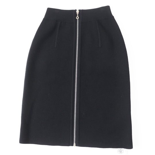HERMES skirt 3H2300D2 Main: 88% wool, Main: 10% cashmere, Main: 2% polyurethane, Part: 84% wool, Part: 9% cashmere Black Grey Women 34 Used Authentic
