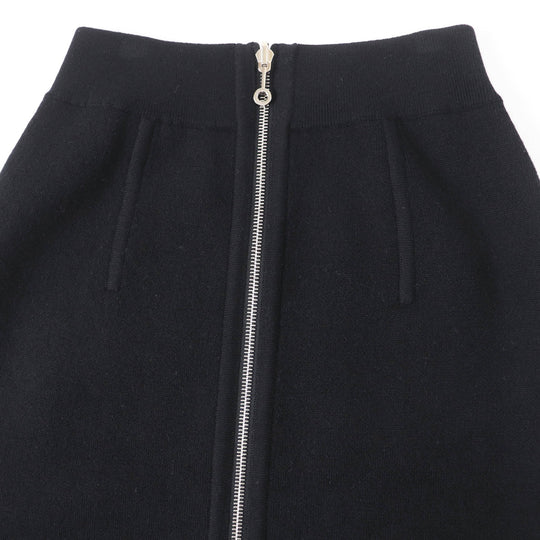 HERMES skirt 3H2300D2 Main: 88% wool, Main: 10% cashmere, Main: 2% polyurethane, Part: 84% wool, Part: 9% cashmere Black Grey Women 34 Used Authentic