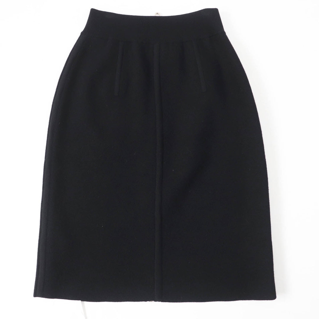HERMES skirt 3H2300D2 Main: 88% wool, Main: 10% cashmere, Main: 2% polyurethane, Part: 84% wool, Part: 9% cashmere Black Grey Women 34 Used Authentic