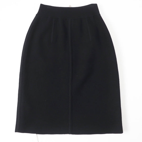 HERMES skirt 3H2300D2 Main: 88% wool, Main: 10% cashmere, Main: 2% polyurethane, Part: 84% wool, Part: 9% cashmere Black Grey Women 34 Used Authentic