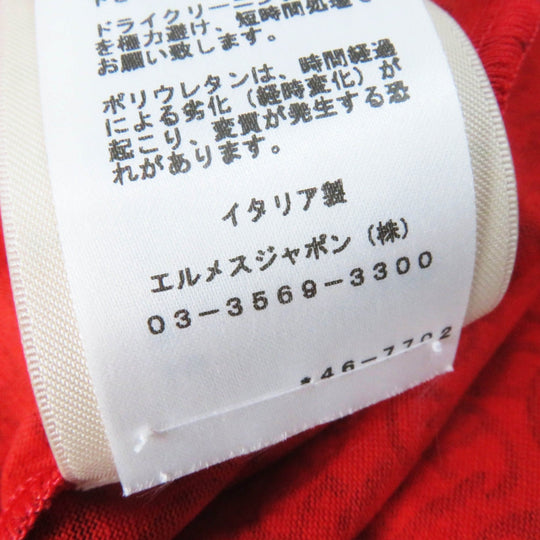 HERMES Short sleeve T-shirt 4E4620DB Main: 100% cotton, part: 98% cotton, part: 2% polyurethane Red brown Women 34 Used Authentic