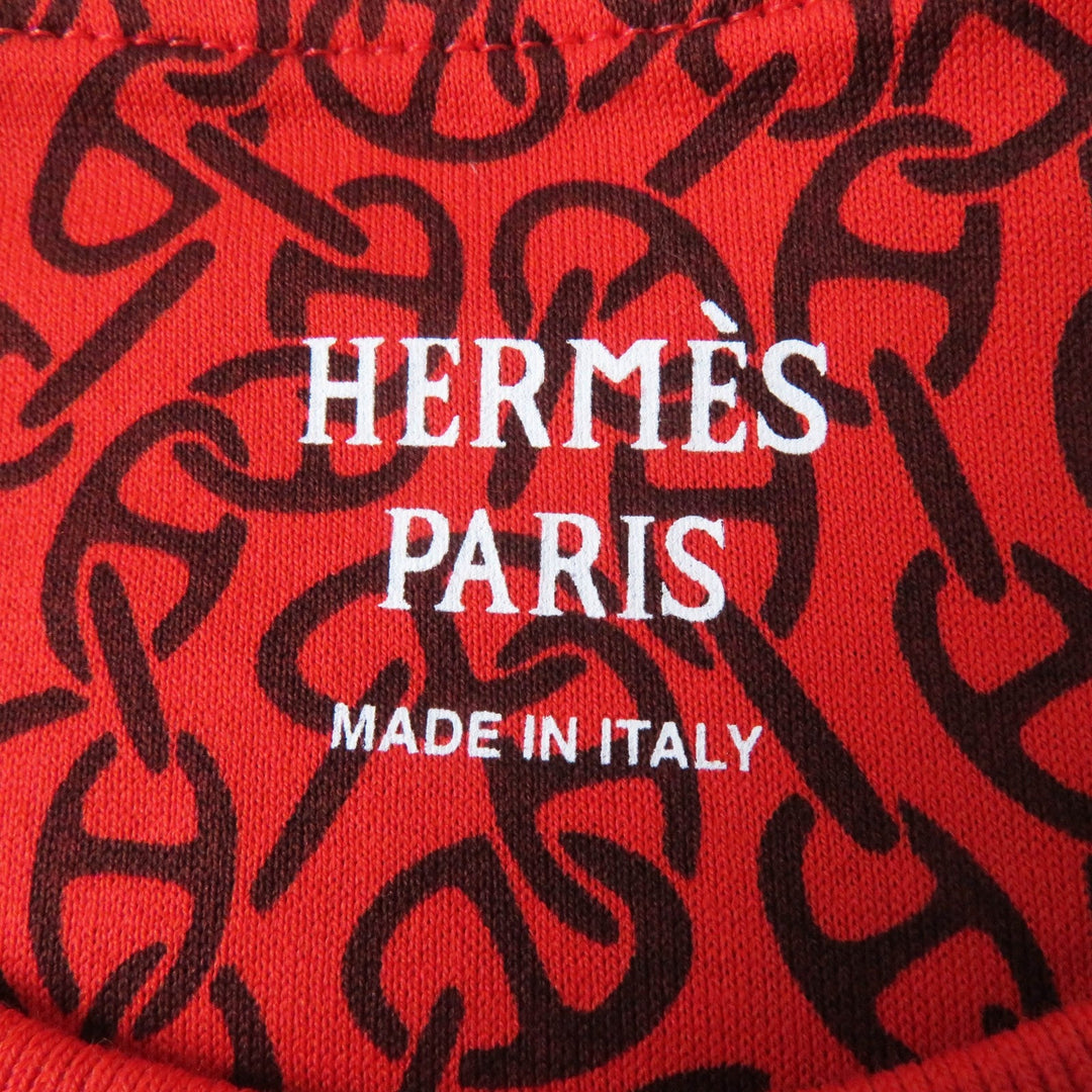 HERMES Short sleeve T-shirt 4E4620DB Main: 100% cotton, part: 98% cotton, part: 2% polyurethane Red brown Women 34 Used Authentic