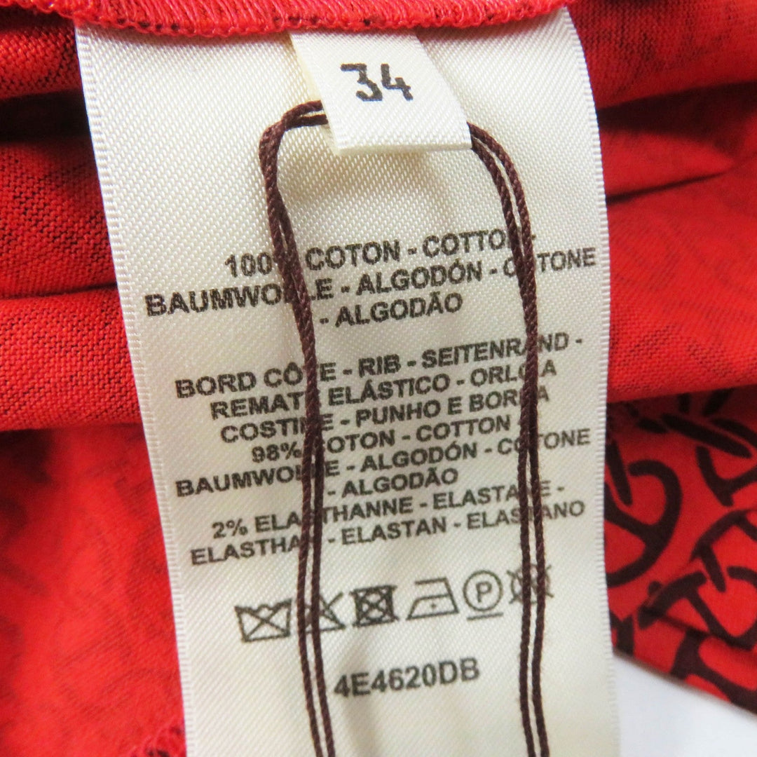 HERMES Short sleeve T-shirt 4E4620DB Main: 100% cotton, part: 98% cotton, part: 2% polyurethane Red brown Women 34 Used Authentic