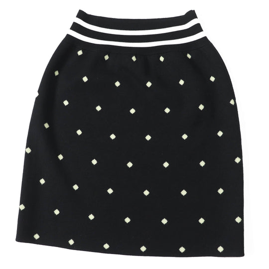 HERMES skirt 2H2302D8 Outer: 45% cashmere, Outer: 45% silk, Outer: 10% polyamide, Part: 48% cashmere, Part: 48% silk Black Light Green White Women 36 Used Authentic